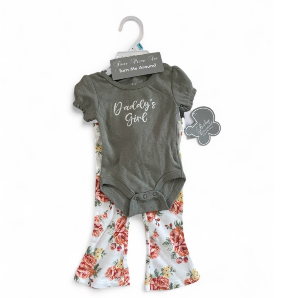 Floral and Green Baby Girl Outfit
